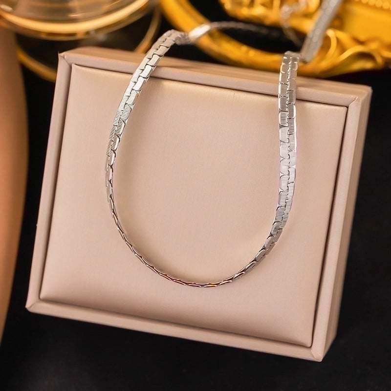 304 Stainless Steel 18K Gold Plated Streetwear Plating Solid Color Necklace