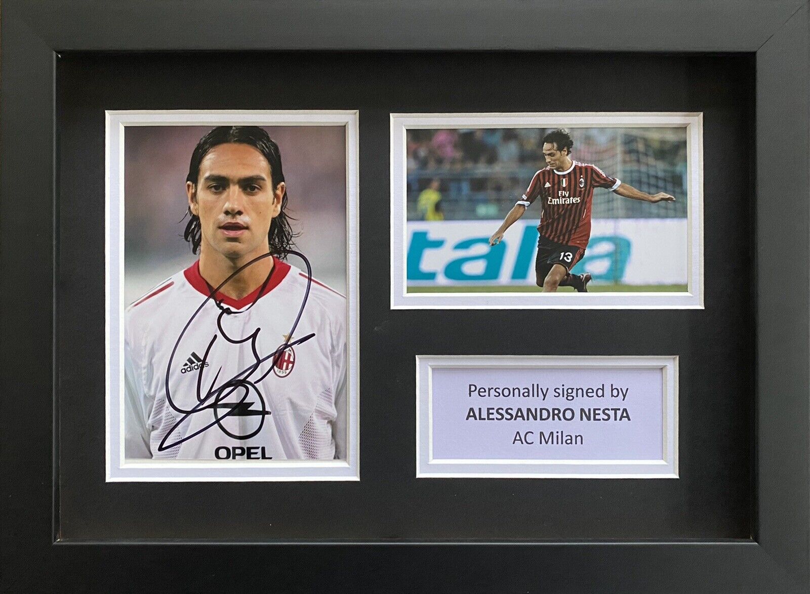 Alessandro Nesta Genuine Signed AC Milan Photo Poster painting In A4 Frame Display, See Proof, 2