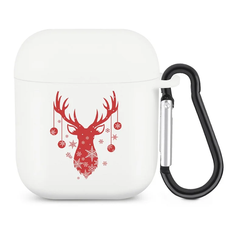 Earbuds Case Cover for AirPods Christmas Red Reindeer Snow customized, personalized, gift