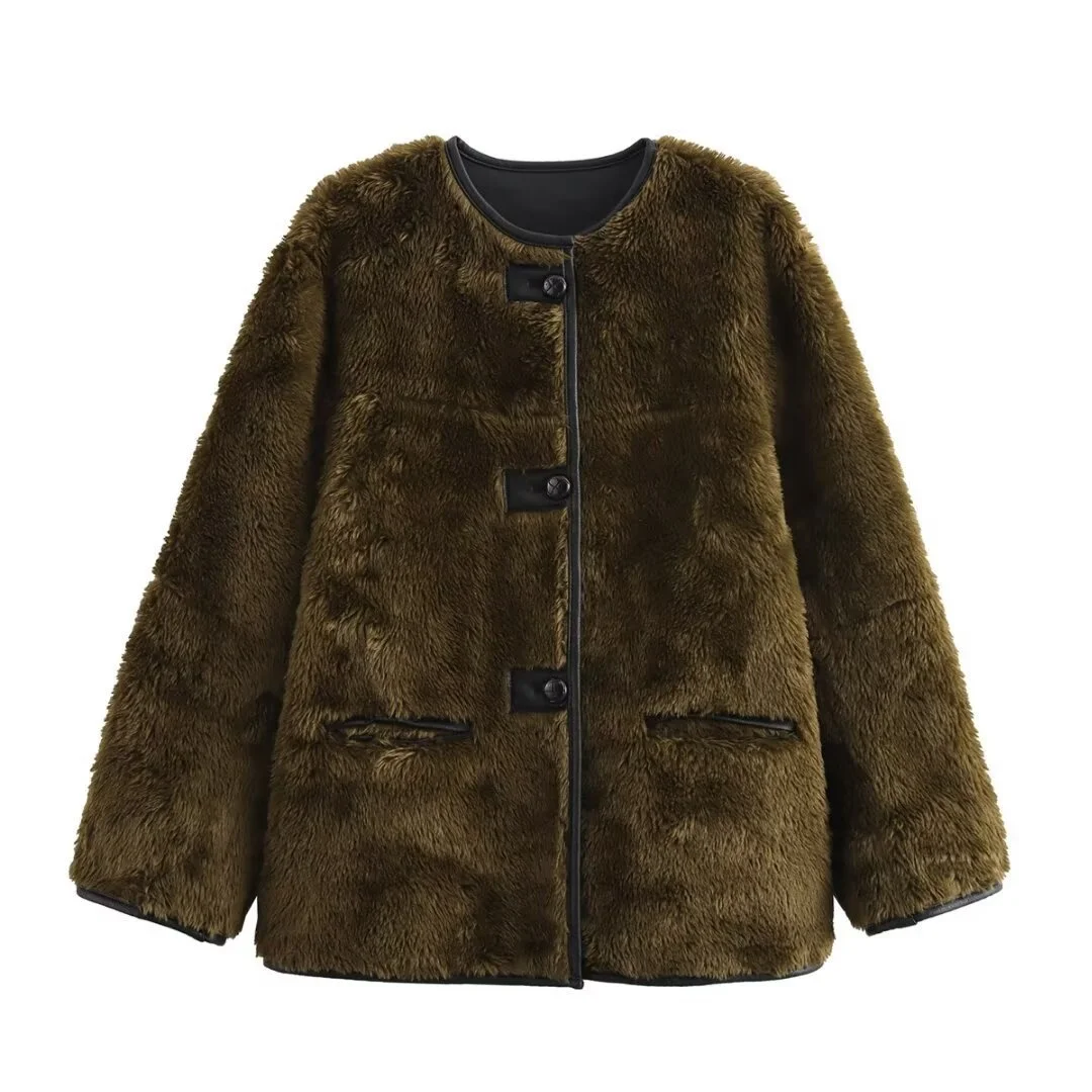 Nigikala Nigikala Women's French-Style Medard Vintage Fur Jacket Coat