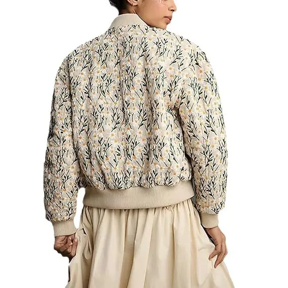 Nigikala Nigikala Autumn And Winter Dais Dais Dais Printing And Dye Pocket Zipper Short Flight Jacket Cotton Clothes Women WQK0501