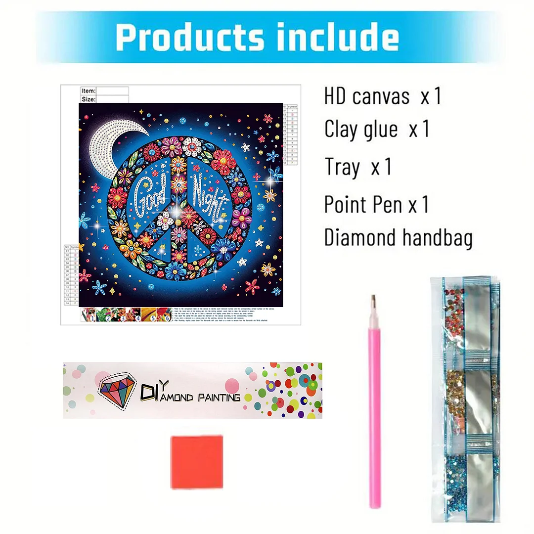 Diamond Painting - Partial Special Shaped Drill - Good Night Peace(Canvas|30x30cm)