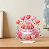 (US Only)2D Flat DIY Flower Cake Desktop Diamond Art Kits Bedroom Table Decoration