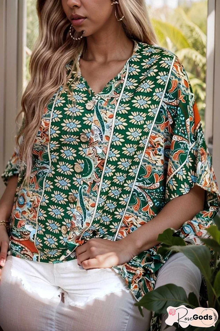 casual solid flowy loose tunic short sleeve v neck blouse