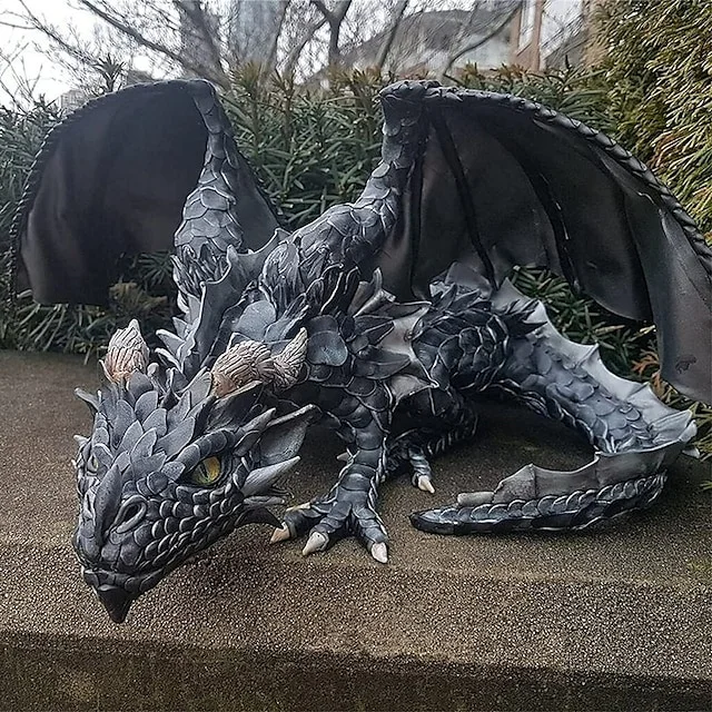 Large Squatting Dragon Sculpture