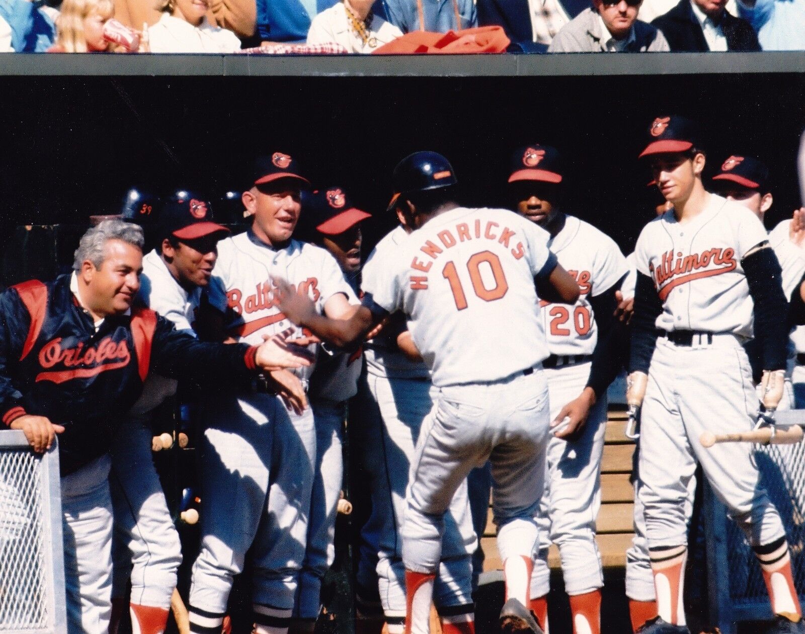 ELROD HENDRICKS BALTIMORE ORIOLES VINTAGE COLOR 8x10 Photo Poster painting