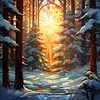 Diamond Painting-DIY Full Round Drill Snow Scene