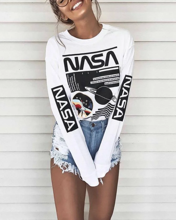 Explore The Planet Casual Printed Shirt &Tops
