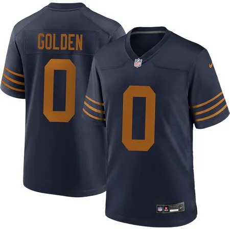 Men's Green Bay Packers #0 Matthew Golden  Navy Game Player Jersey