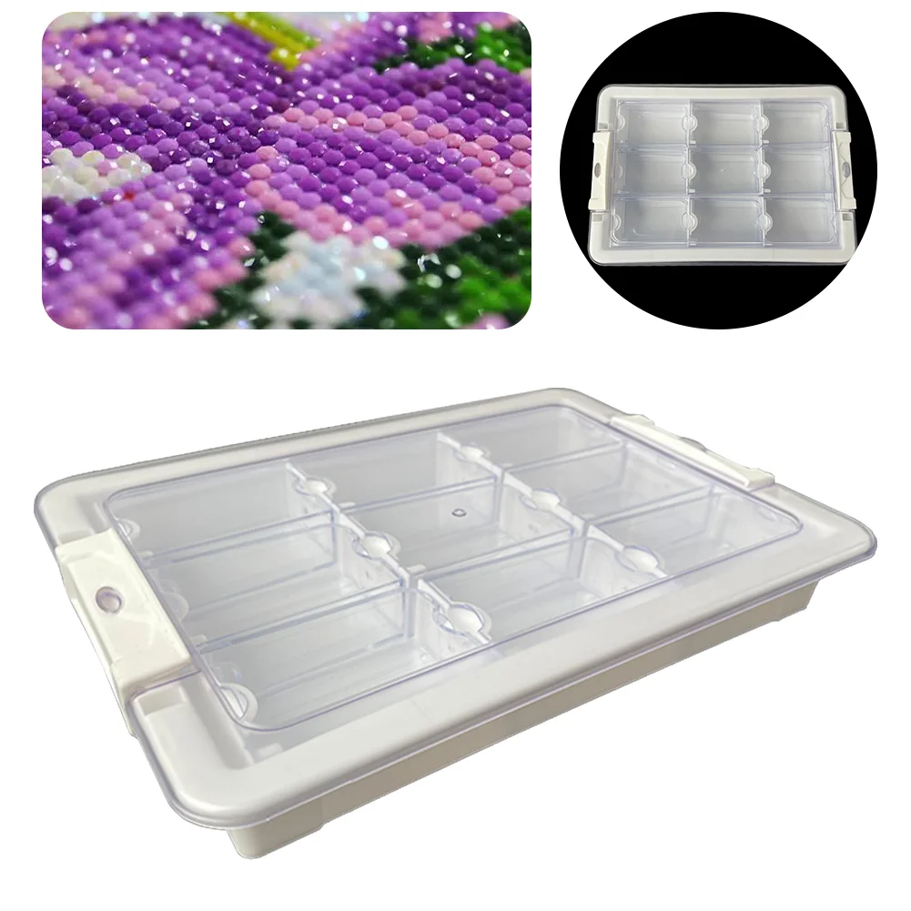 9 Grids Diamond Painting Bead Storage Containers Bead Organizers and Dot Storage
