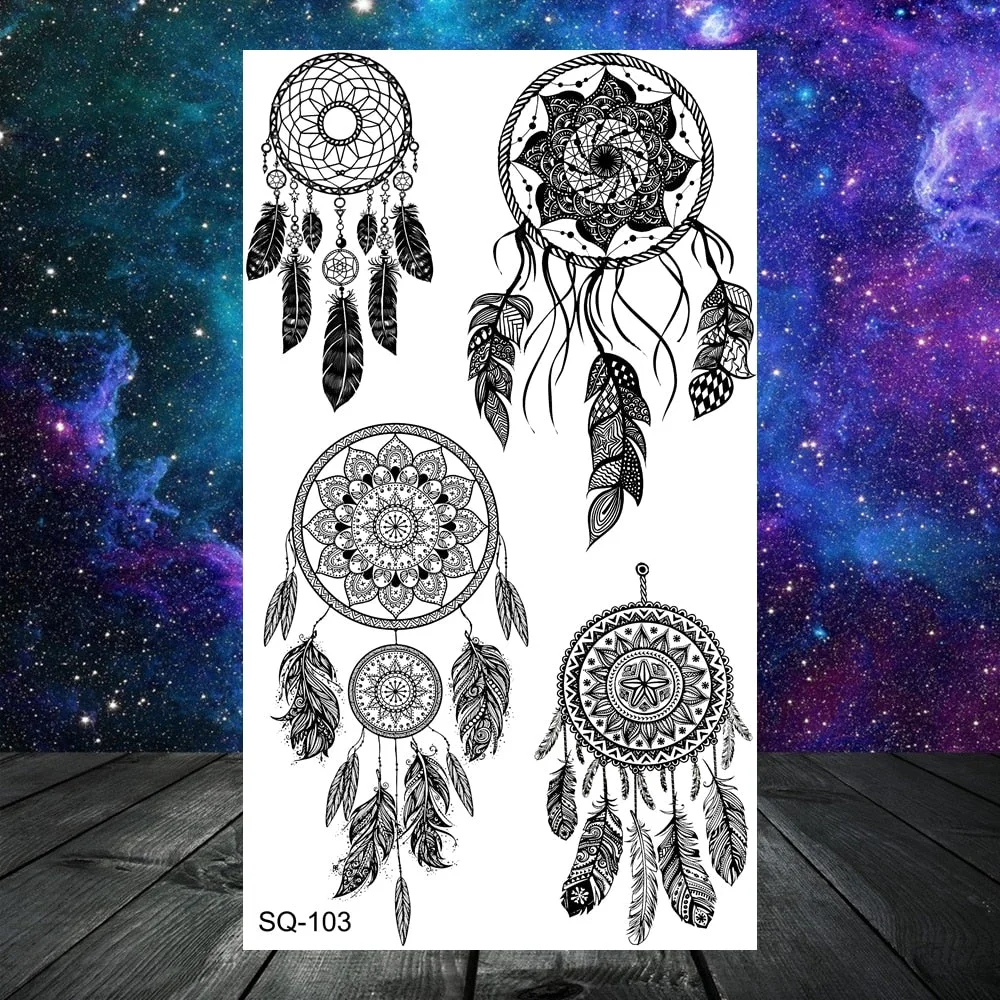 Small Skull Henna Feather Arrow Temporary Tattoos For Women Adult Kids Cross Scorpion Anchor Fake Tattoo Neck Arm Finger Tatoos