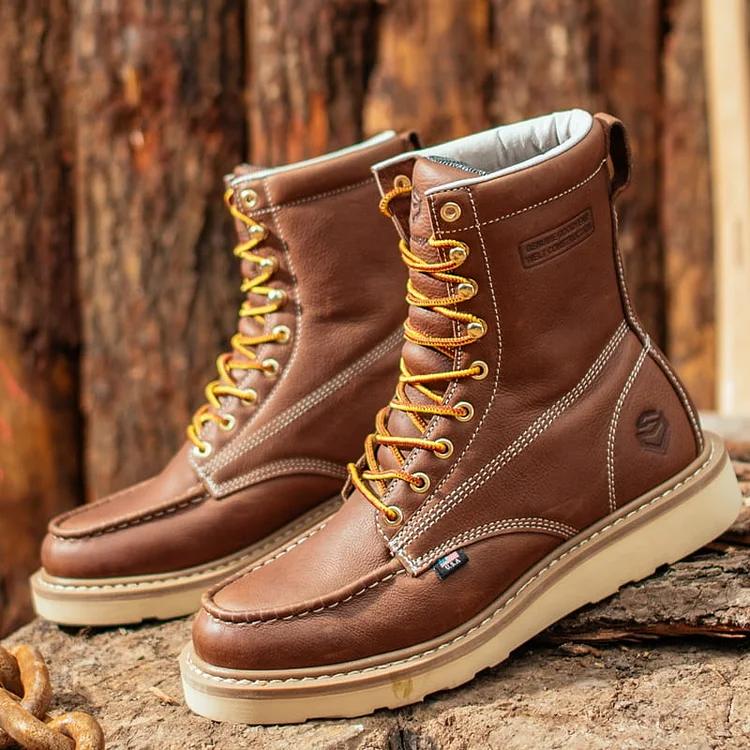 Sureway Men's Moc Toe Steel Toe Boots Mens Steel Toe Work