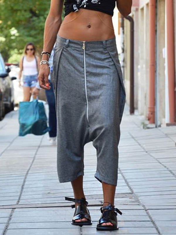 Casual Zipper Closure Women's Pants tjj Shicloths