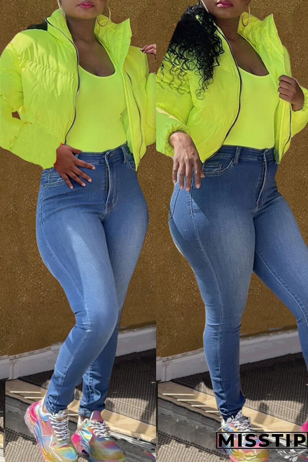 Fluorescent Green Fashion Casual Solid Cardigan Outerwear