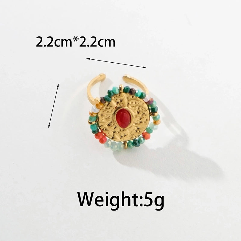 Elegant Sweet Korean Style Bow Knot 304 Stainless Steel Natural Stone Zircon 14K Gold Plated Plating Hollow Out Stainless Steel Rings