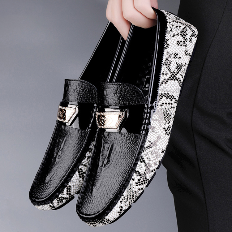 DANRRIO Alligator Print Casual Loafers | Soft-soled Cowhide Driving Shoes DANRRIO.COM DANRRIO