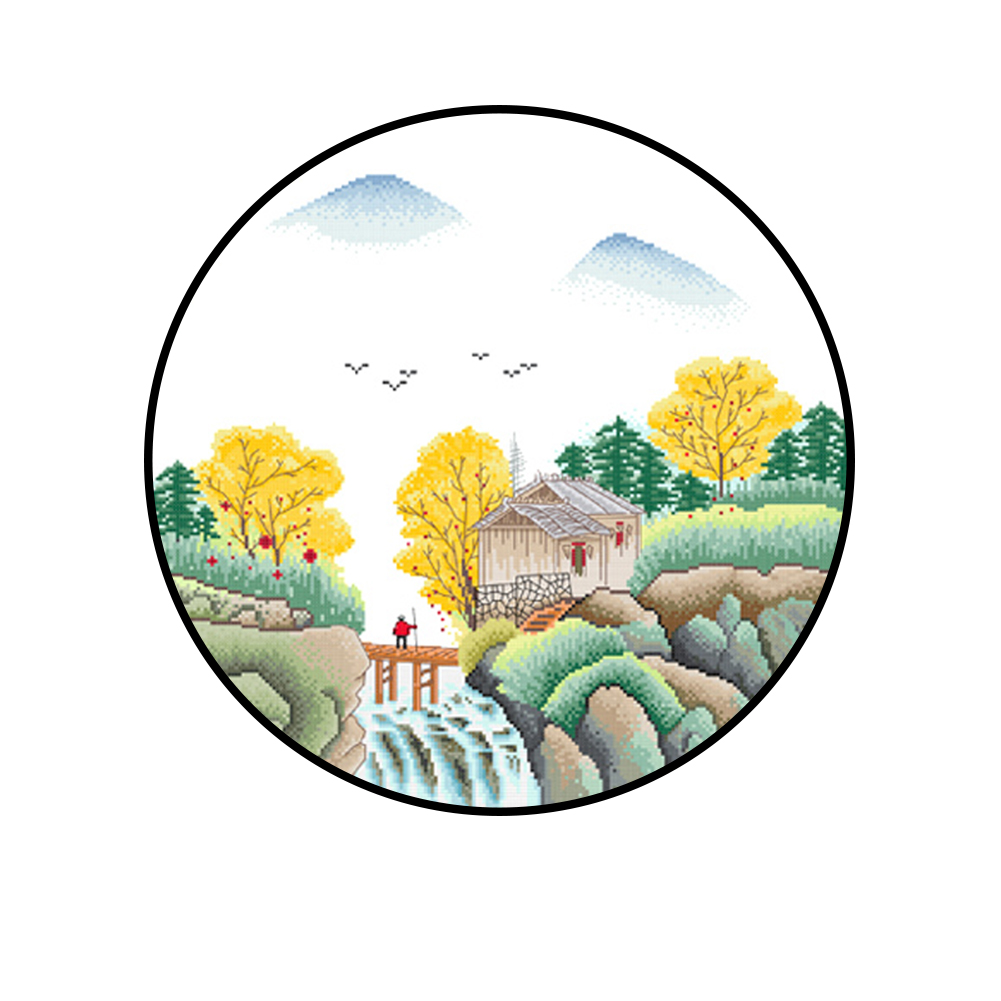 

Beauty Scenery - 11CT Stamped Cross Stitch - 60*60CM, 501 Original