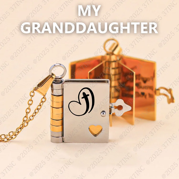 For Granddaughter - My Love Will Follow You Book Necklace