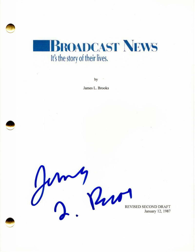 JAMES L BROOKS SIGNED AUTOGRAPH - BROADCAST NEWS FULL MOVIE SCRIPT -HOLLY HUNTER