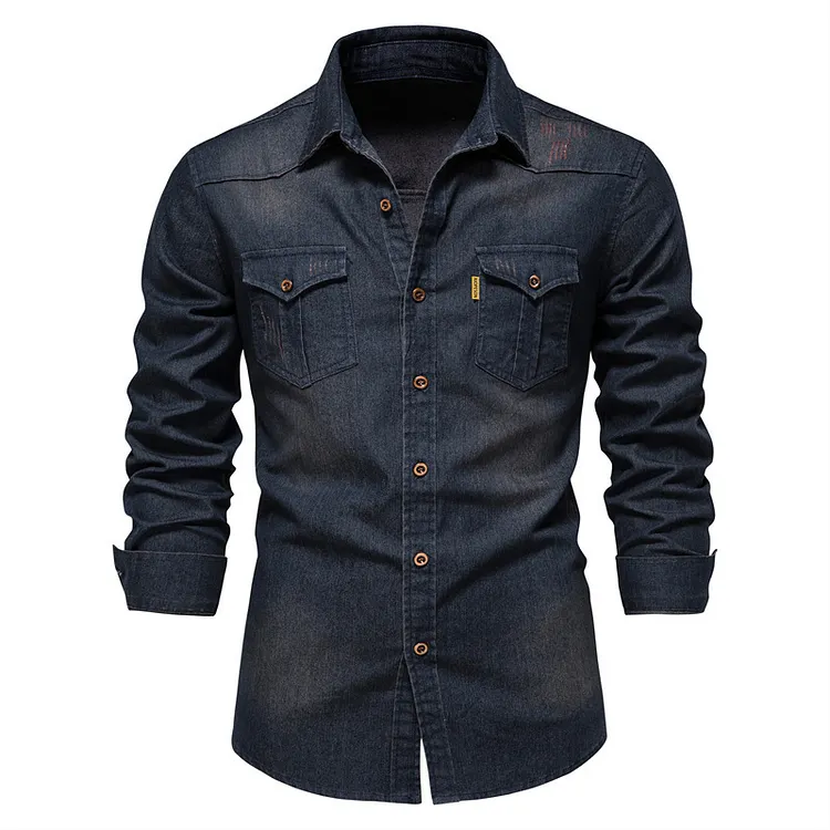 2025 Wrinkle-Free Men's Casual Solid Color Long-Sleeve Shirt