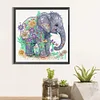 >SALE<5D DIY Partial Special Shaped Drill Diamond Painting Elephants Kit Decor 30x30cm