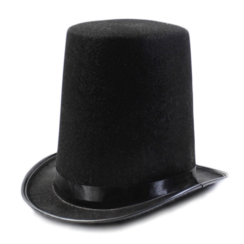 High Hat Retro British Gentleman Jazz Hat Magician Hat Performance Sequin Hat Rain Silk High Barrel Top Hat Non-woven Fabric