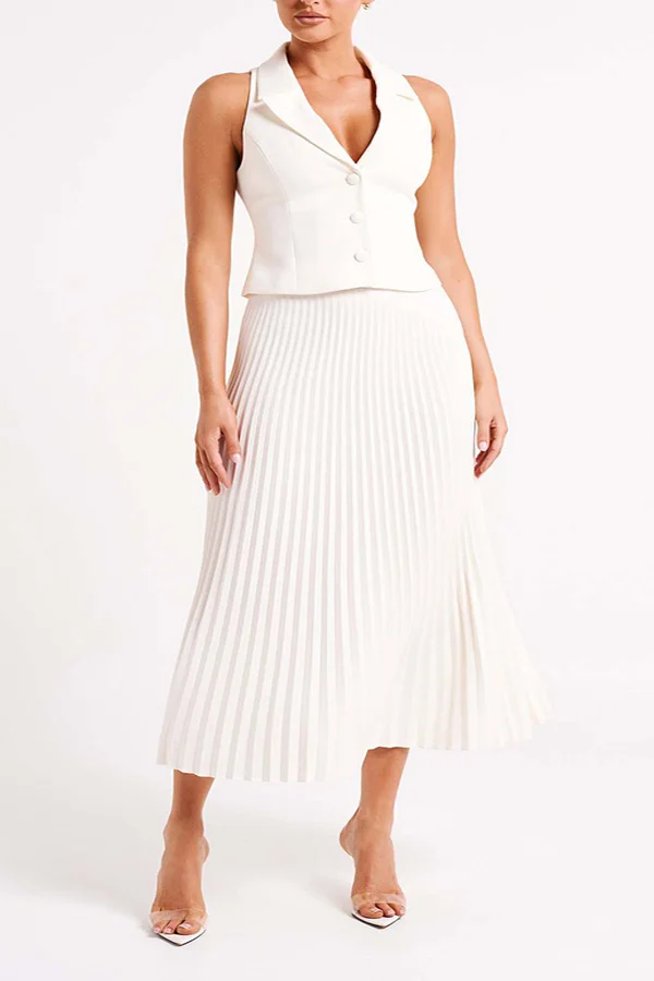 Elegant Pleated High-Waisted Skirt