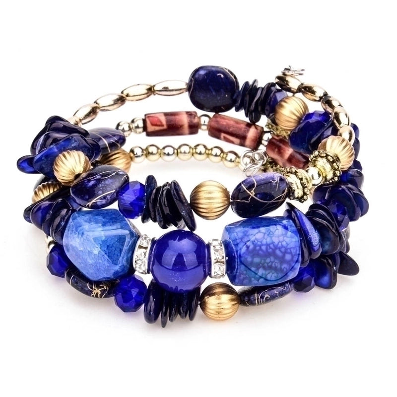 Fashion Geometric Color Block Alloy Natural Stone Women’s Bracelets