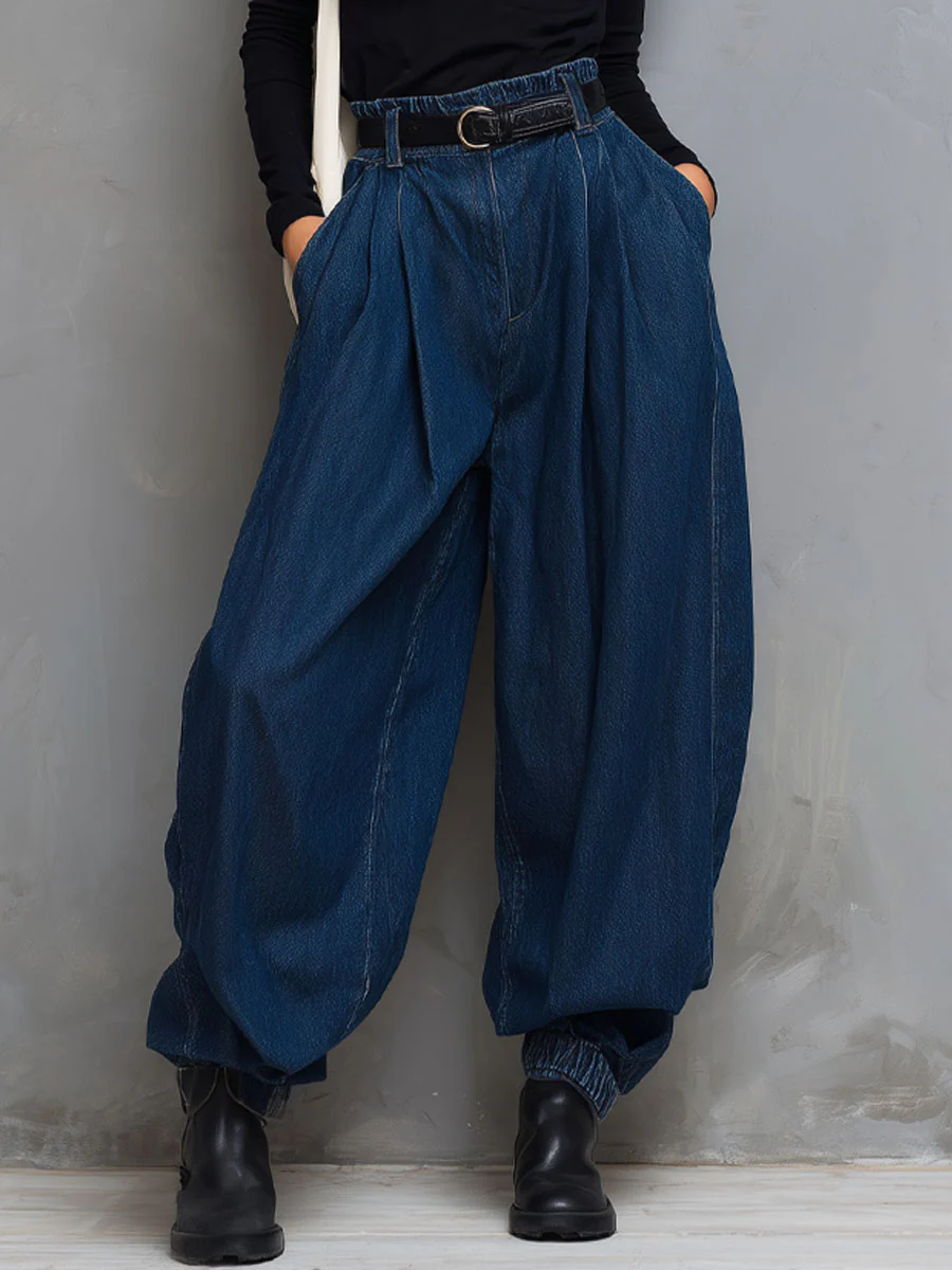 Vintage Loose Elasticated Jeans