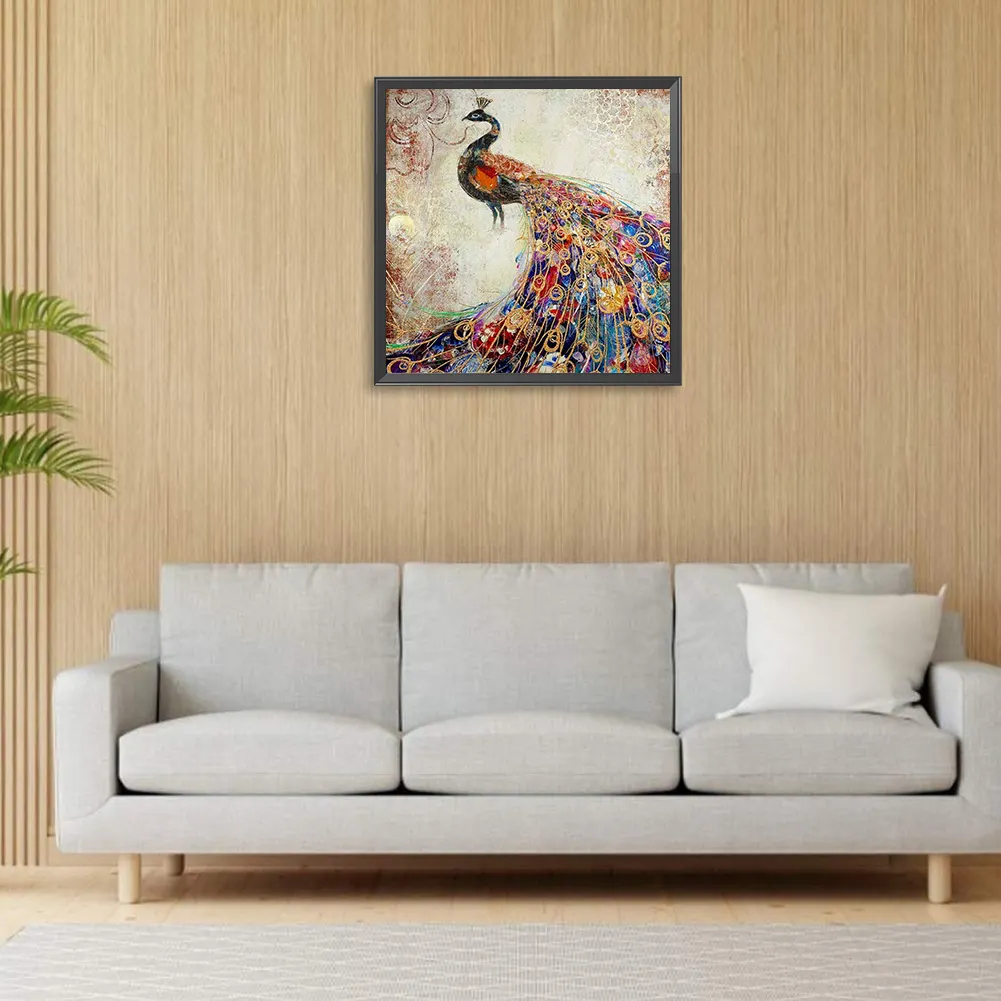 Full Round Diamond Painting 30*30cm - Peacock