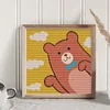 Cute Coffee Bear-14CT Stamped Cross Stitch Kit(25x25cm)