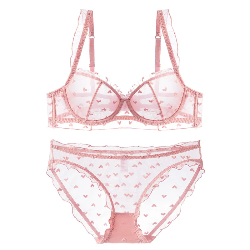 Churchf Lace Underwear Pure Summer Thin Female Bra Show Small Side Breast Breathable Bra Sexy Bra Set