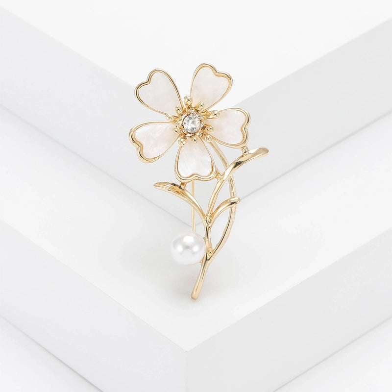 Elegant Minimalist Pin Flower Alloy Women’s Brooches