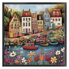 Colorful Houses-14CT Stamped Cross Stitch 40*40cm/15.75*15.75in tapestrymarket