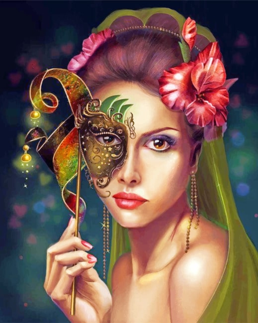 

Masked Woman – Paint By Numbers - 40*50CM, 501 Original
