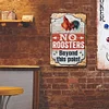 Farm Chicken No Roosters Beyond This Point - Vintage Metal Signs - 30*40cm - Warning&Farm