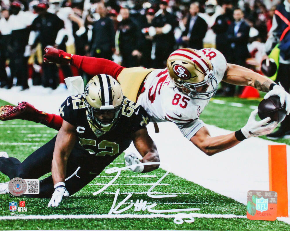 George Kittle Signed SF 49ers 8x10 Diving Catch Vs Saints Photo Poster painting-Beckett W Holo