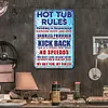 Hot Tub Rules - Vintage Metal Signs - 20*30cm - Warning