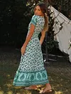 Bohemia  Floral  Floral V-Neck Maxi Dresses