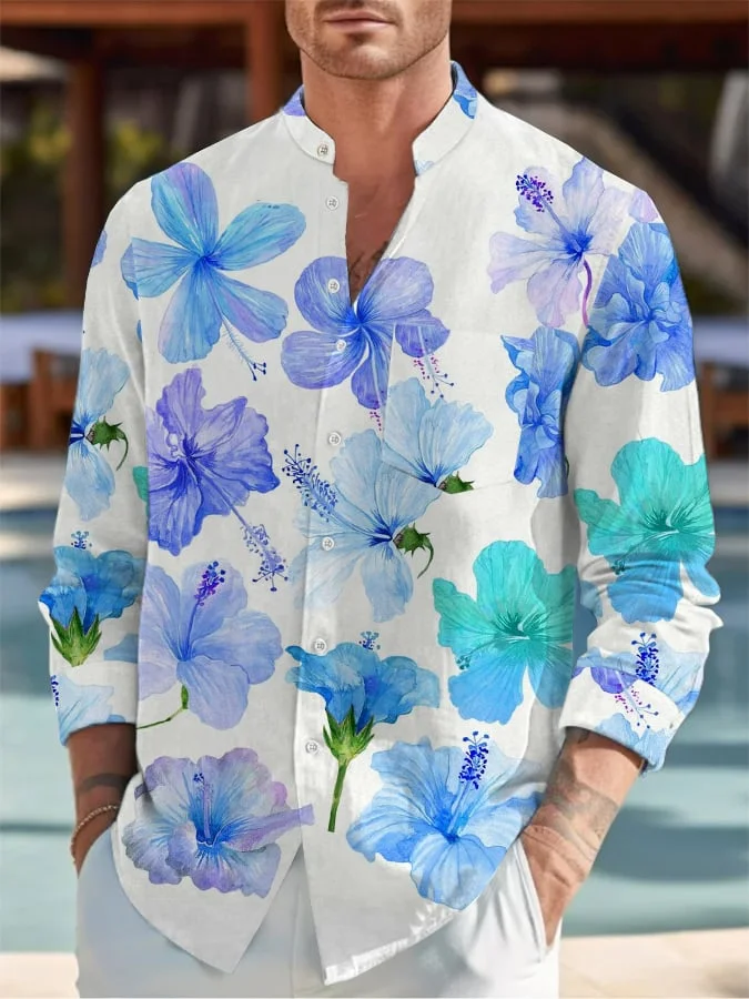Men's Casual Hawaiian  Print Lapel Shirt