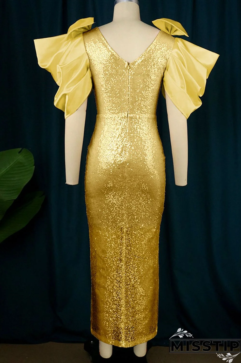 Pink Celebrities Elegant Solid Patchwork With Bow V Neck Evening Dress Dresses