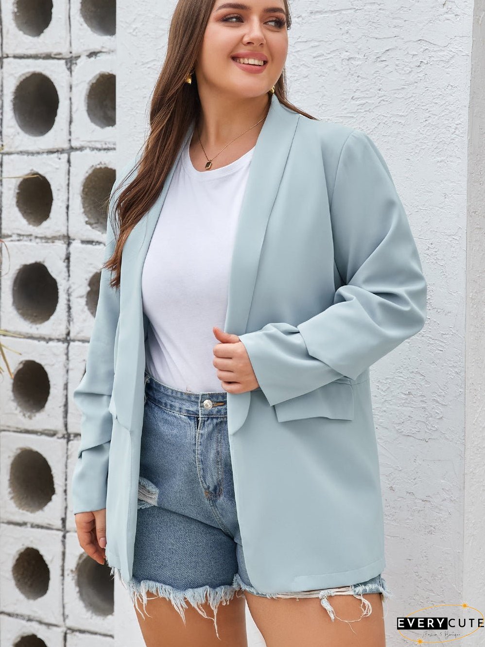 Open Front Plus Size Blazer