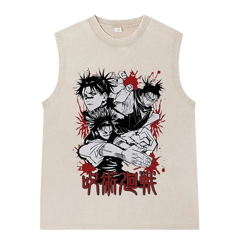 Jujutsu Kaisen Anime Printed Men's Washed Vest