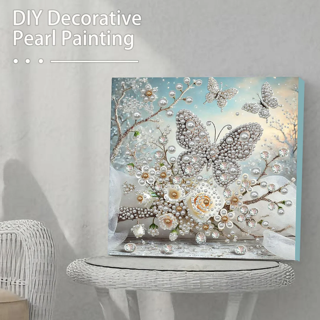 Pearl Butterfly Garden DIY Pearl Art Diamond Painting 30x30cm for Home Decor