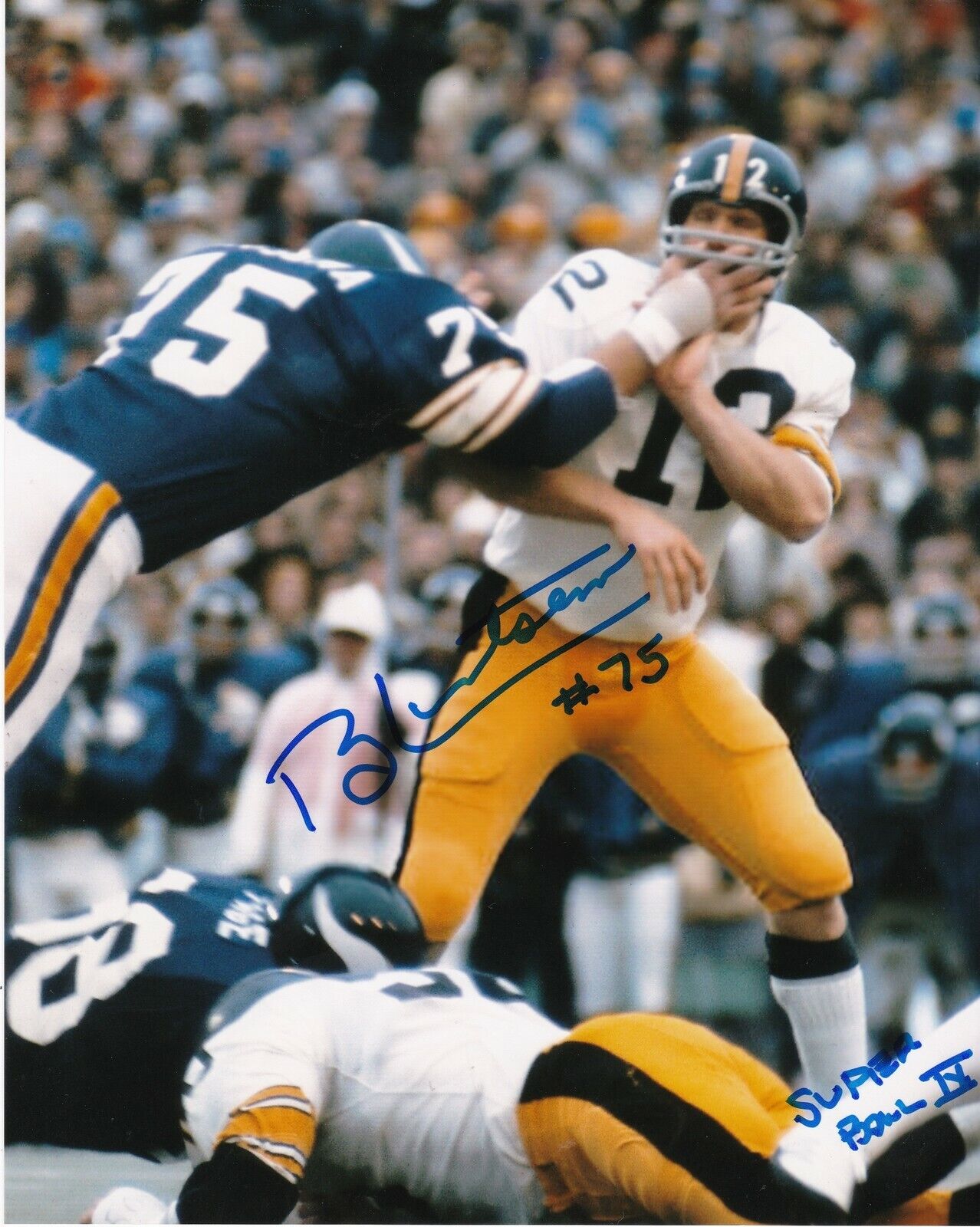 BOB LURTSEMA MINNESOTA VIKINGS ACTION SIGNED 8x10