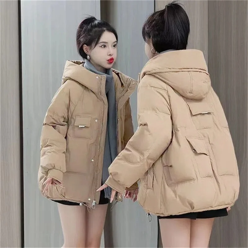 2023 New Winter Jacket Down Cotton Padded Parkas Hooded Women Thick Warm Coat Female Snow Wear Coats Outerwear
