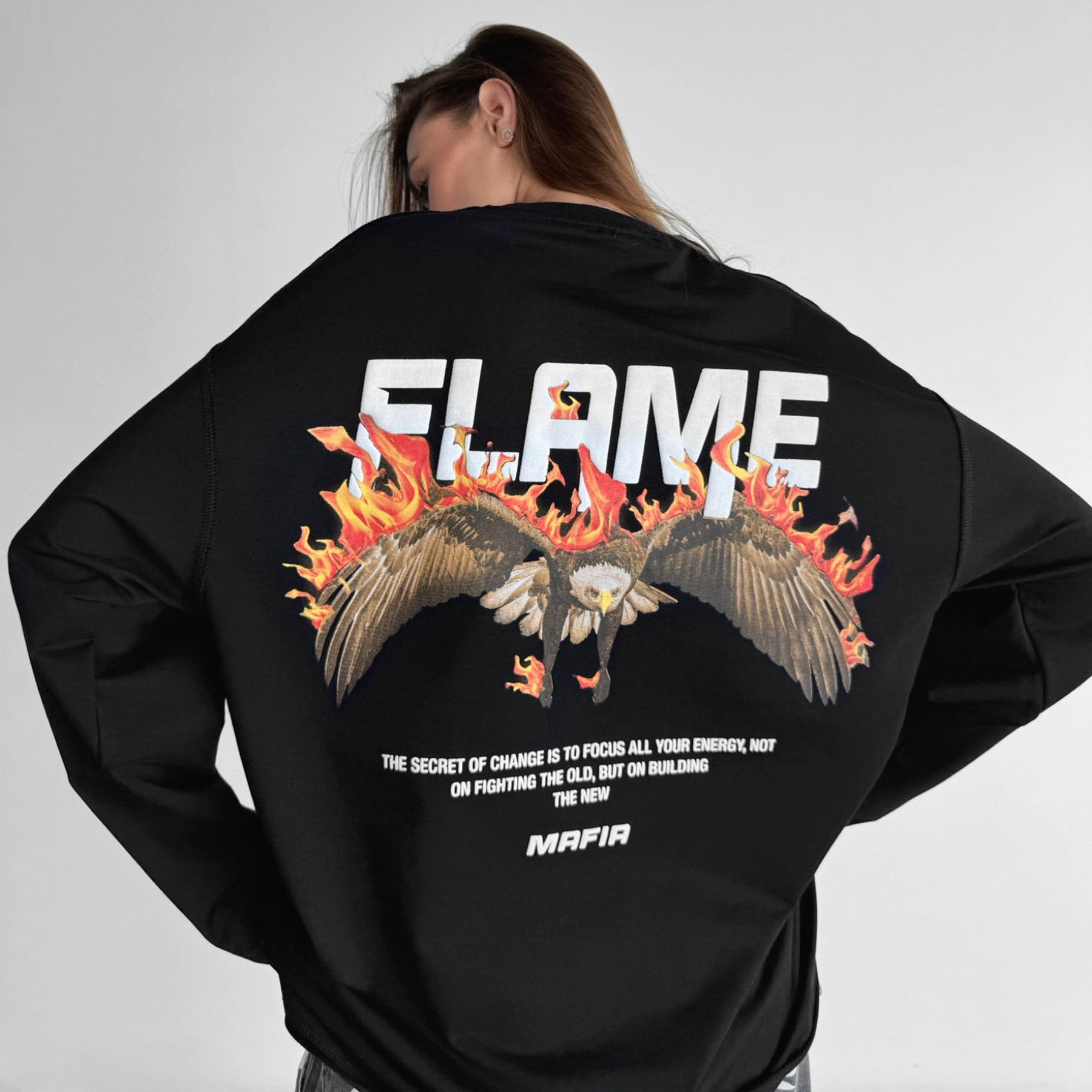 Oversize Flame Sweatshirt / [blueesa] /