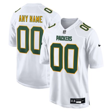 Youth Green Bay Packers Custom Tundra White Fashion Game Jersey