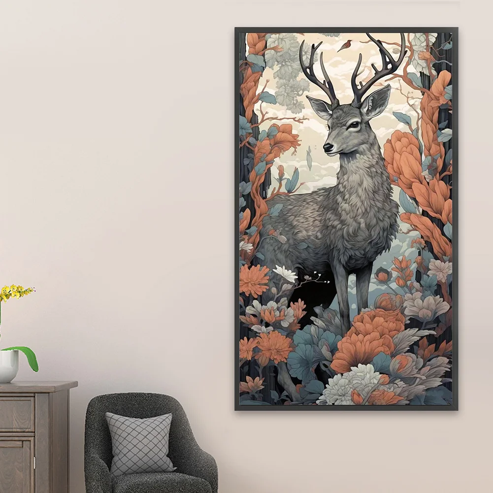 Partial AB Diamond Painting - Full Round Drill - Deer(Canvas|45*75cm)
