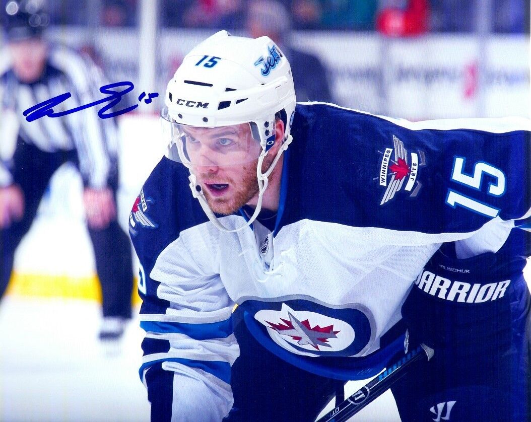 Signed 8x10 MATT HALISCHUK Winnipeg Jets Photo Poster painting - COA